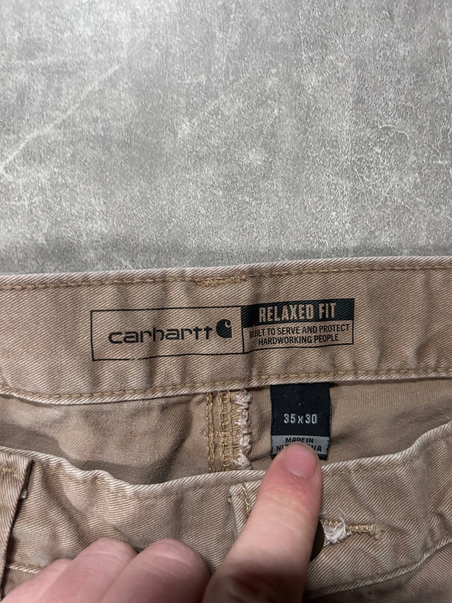 Carhartt Beige Carpenter Pants 35 x 30 - 35 | Martin City Vintage