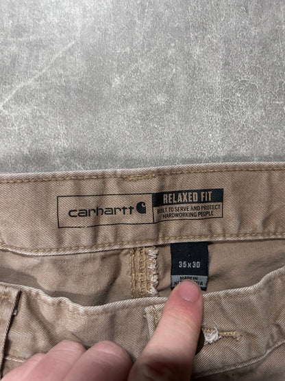 Carhartt Beige Carpenter Pants 35 x 30 - 35 | Martin City Vintage