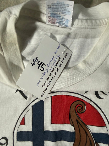 1994 Vintage Norway Soccer T-Shirt -L - L | Martin City Vintage