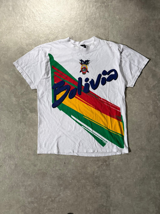1994 Vintage FIFA World Cup Bolivia White T-Shirt -L - L | Martin City Vintage