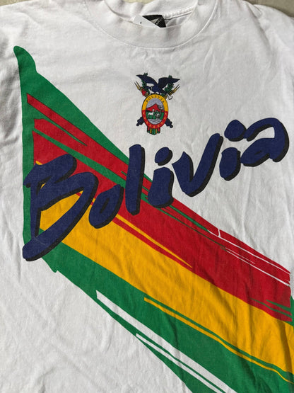 1994 Vintage FIFA World Cup Bolivia White T-Shirt -L - L | Martin City Vintage