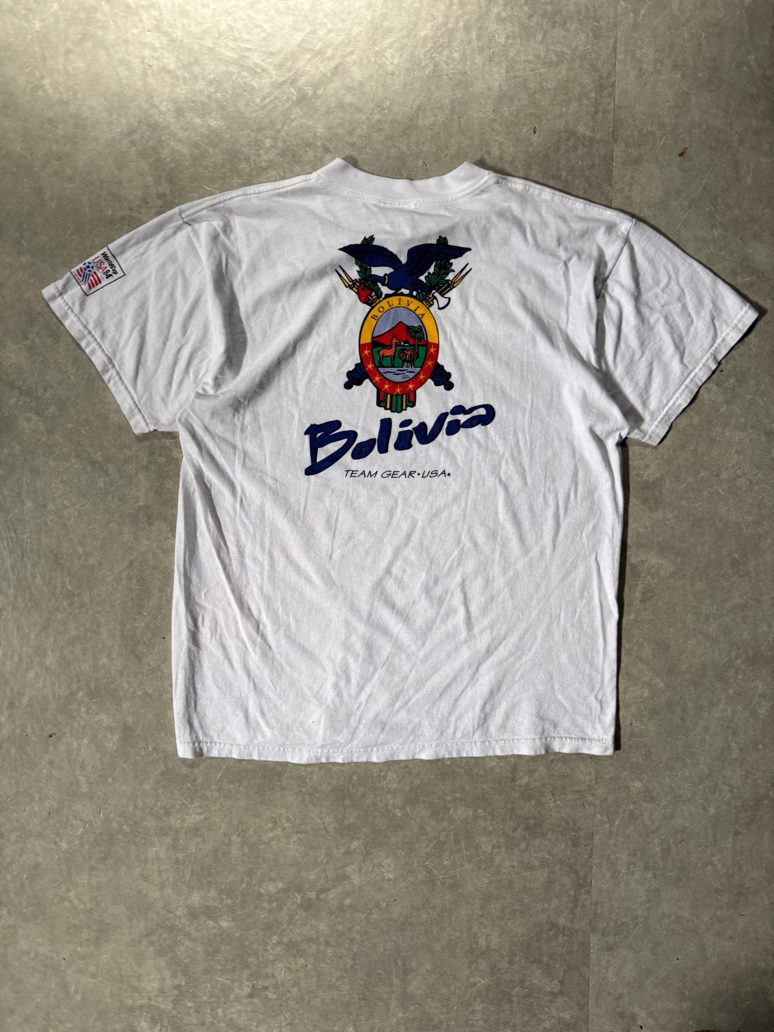 1994 Vintage FIFA World Cup Bolivia White T-Shirt -L - L | Martin City Vintage