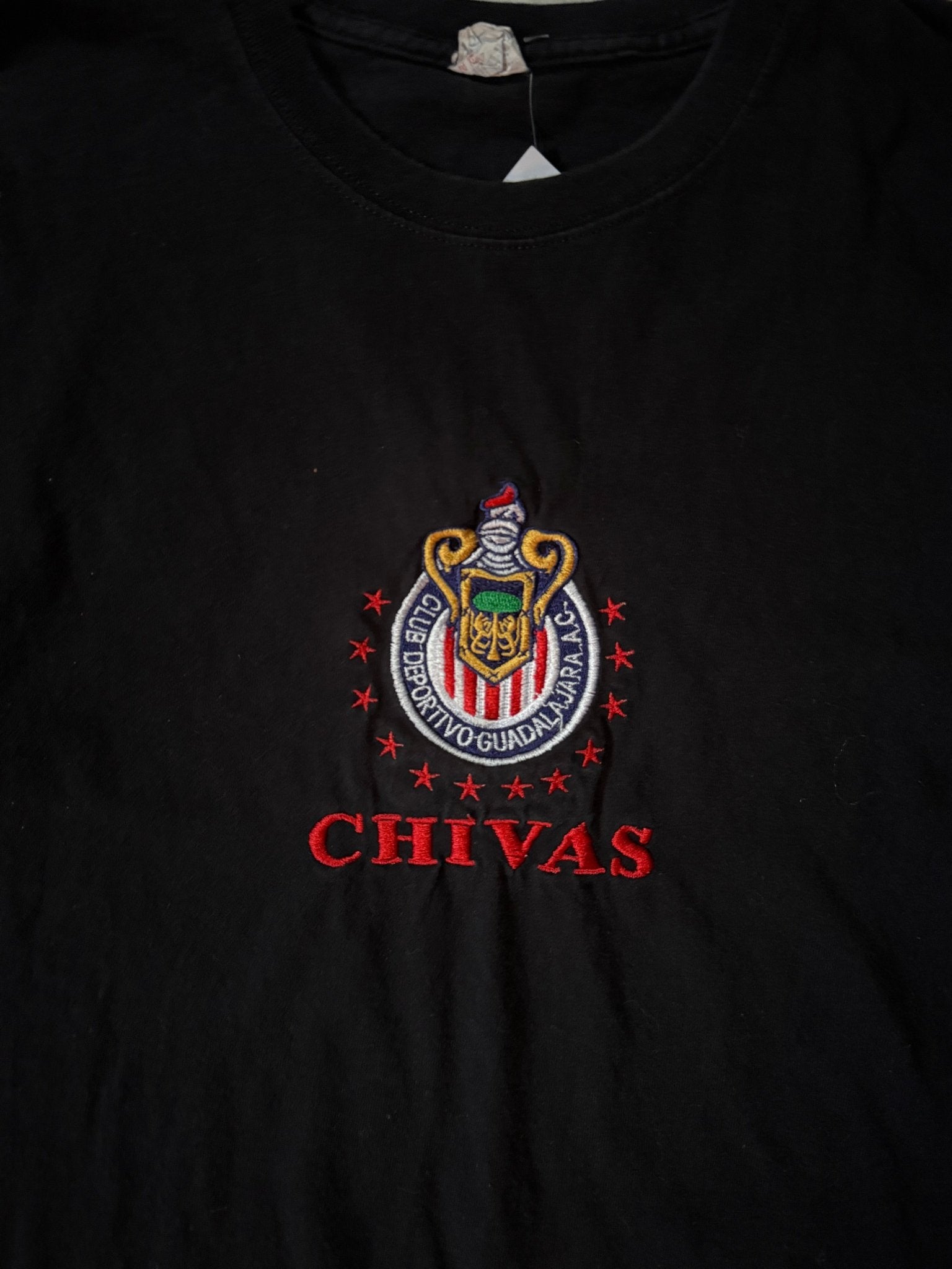 2000's Vintage Chivas Soccer Embroidered Black T-Shirt -L - L | Martin City Vintage