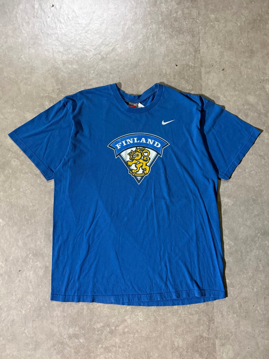 2000's Vintage Finland Soccer Nike Blue T-Shirt -L - L | Martin City Vintage