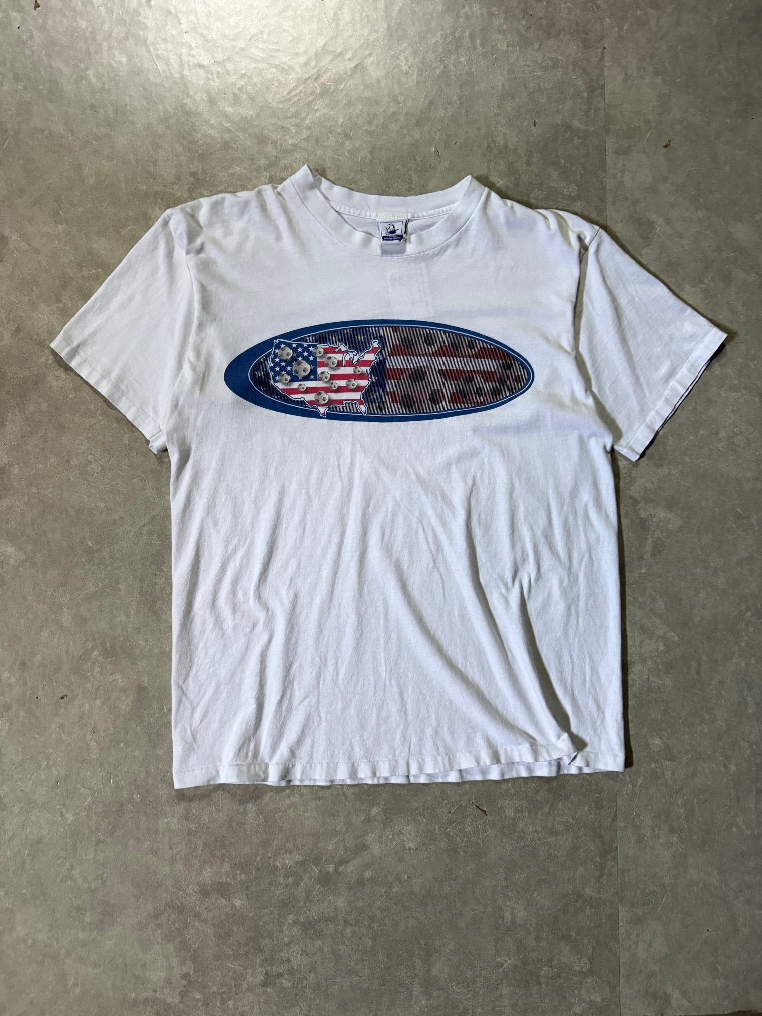 1998 Vintage FIFA World Cup USA White T-Shirt -L - L | Martin City Vintage