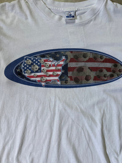 1998 Vintage FIFA World Cup USA White T-Shirt -L - L | Martin City Vintage
