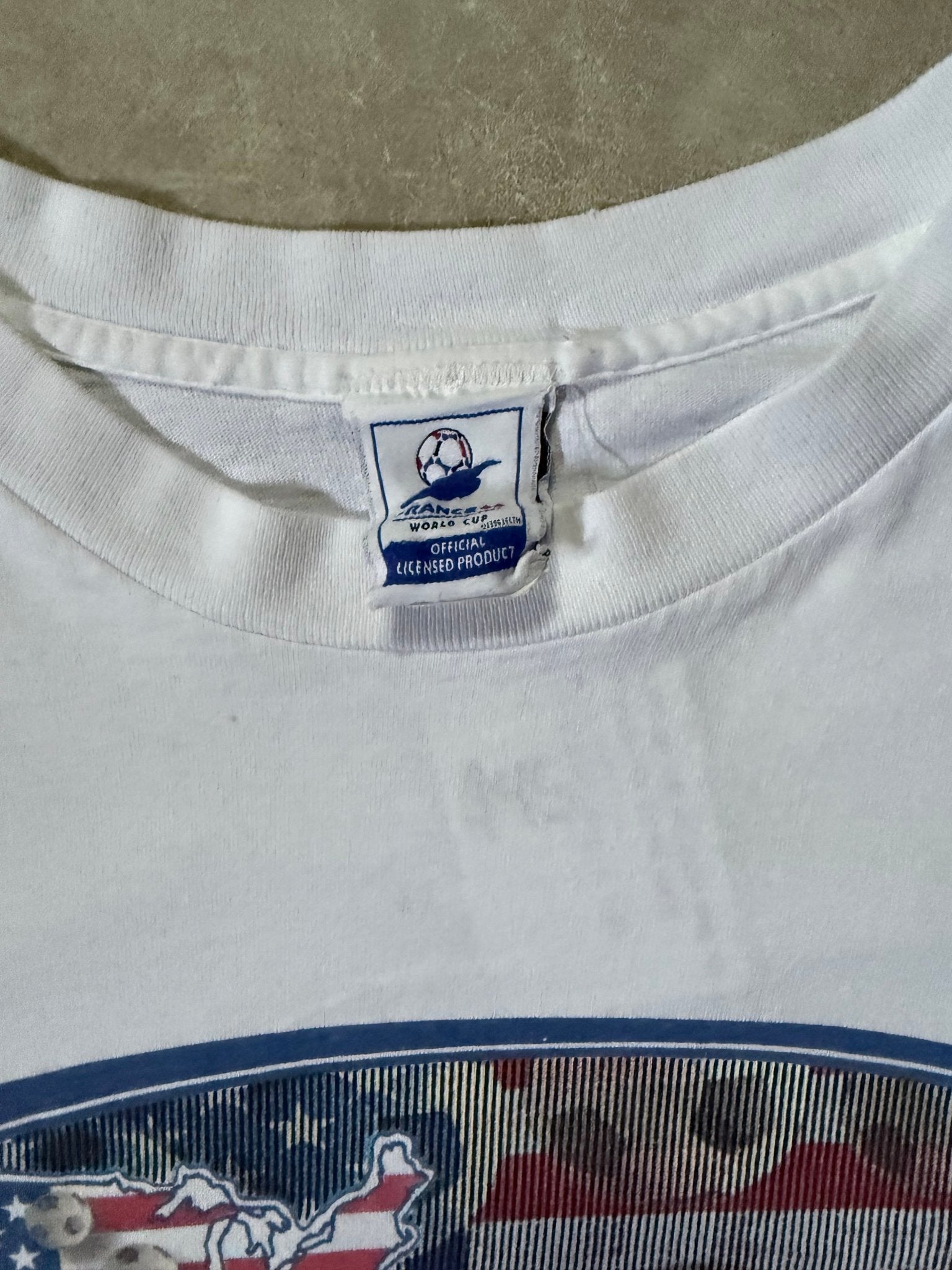 1998 Vintage FIFA World Cup USA White T-Shirt -L - L | Martin City Vintage