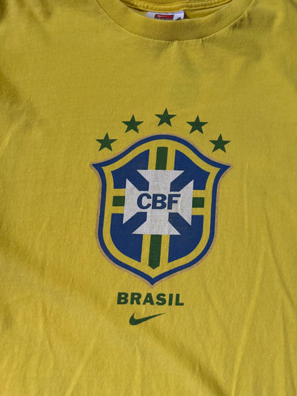 2000's Vintage Brazil Soccer Nike Yellow T-Shirt -M - M | Martin City Vintage
