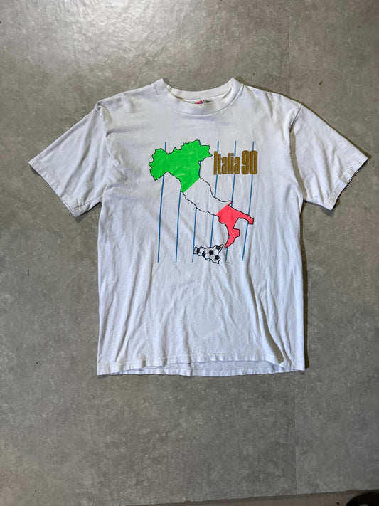 90's Vintage Italy Soccer White T-Shirt -XL - XL | Martin City Vintage