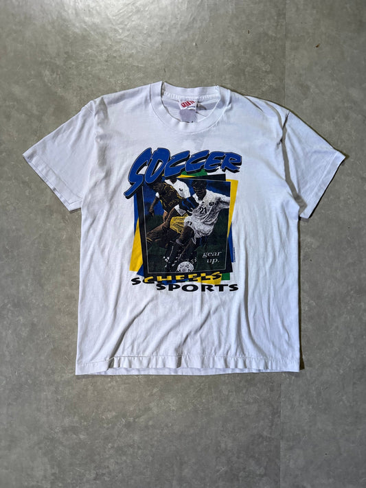 90's Vintage Soccer Scheels White T-Shirt -M - M | Martin City Vintage