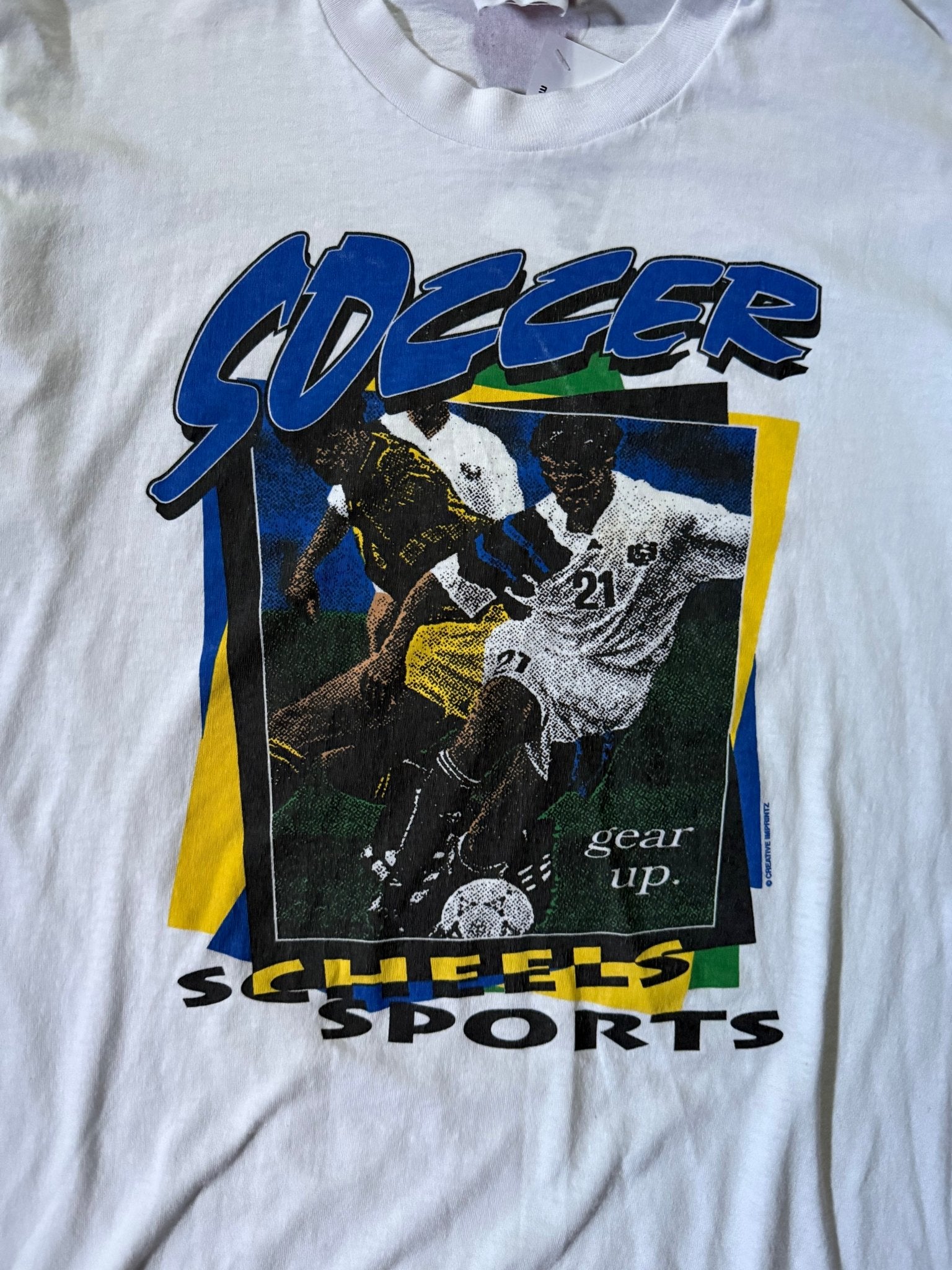 90's Vintage Soccer Scheels White T-Shirt -M - M | Martin City Vintage