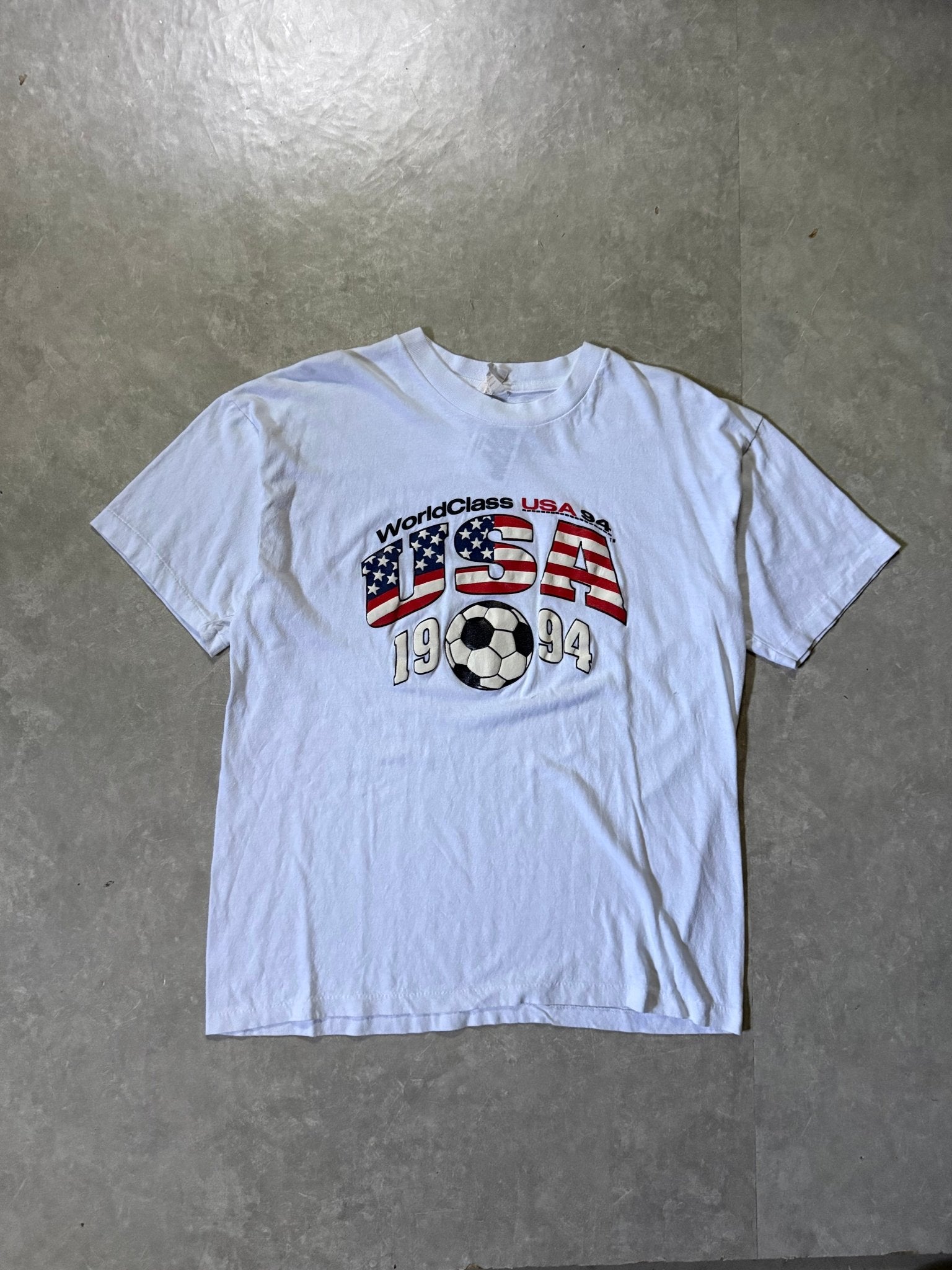 1994 Vintage USA Fifa World Cup White T-Shirt -L - L | Martin City Vintage