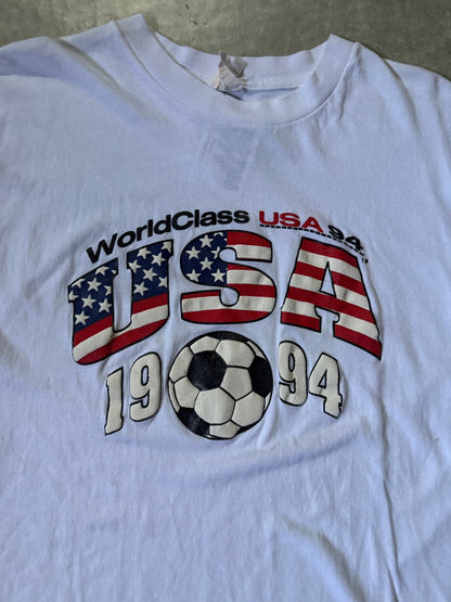 1994 Vintage USA Fifa World Cup White T-Shirt -L - L | Martin City Vintage