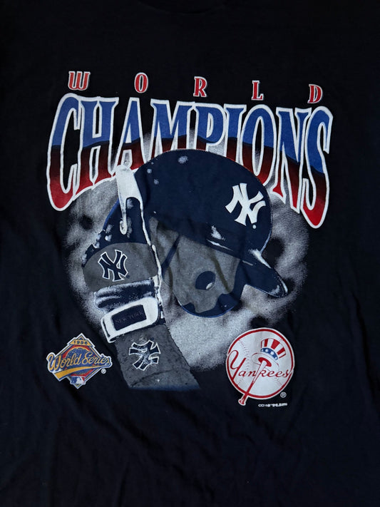90's Vintage Yankees World Series Black T-Shirt -L - L | Martin City Vintage