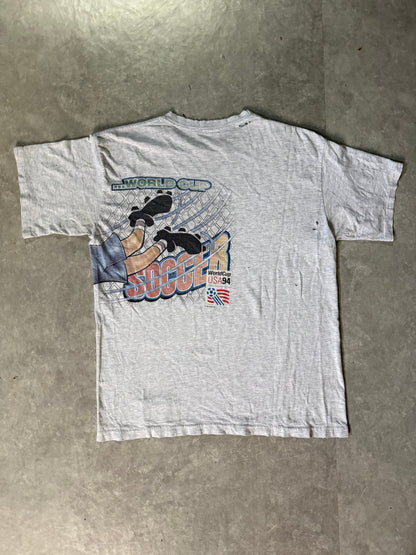 1994 Vintage FIFA World Cup USA Soccer Wrap Around Heather Grey T-Shirt -L - L | Martin City Vintage