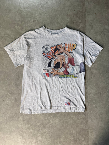 1994 Vintage FIFA World Cup USA Soccer Wrap Around Heather Grey T-Shirt -L - L | Martin City Vintage