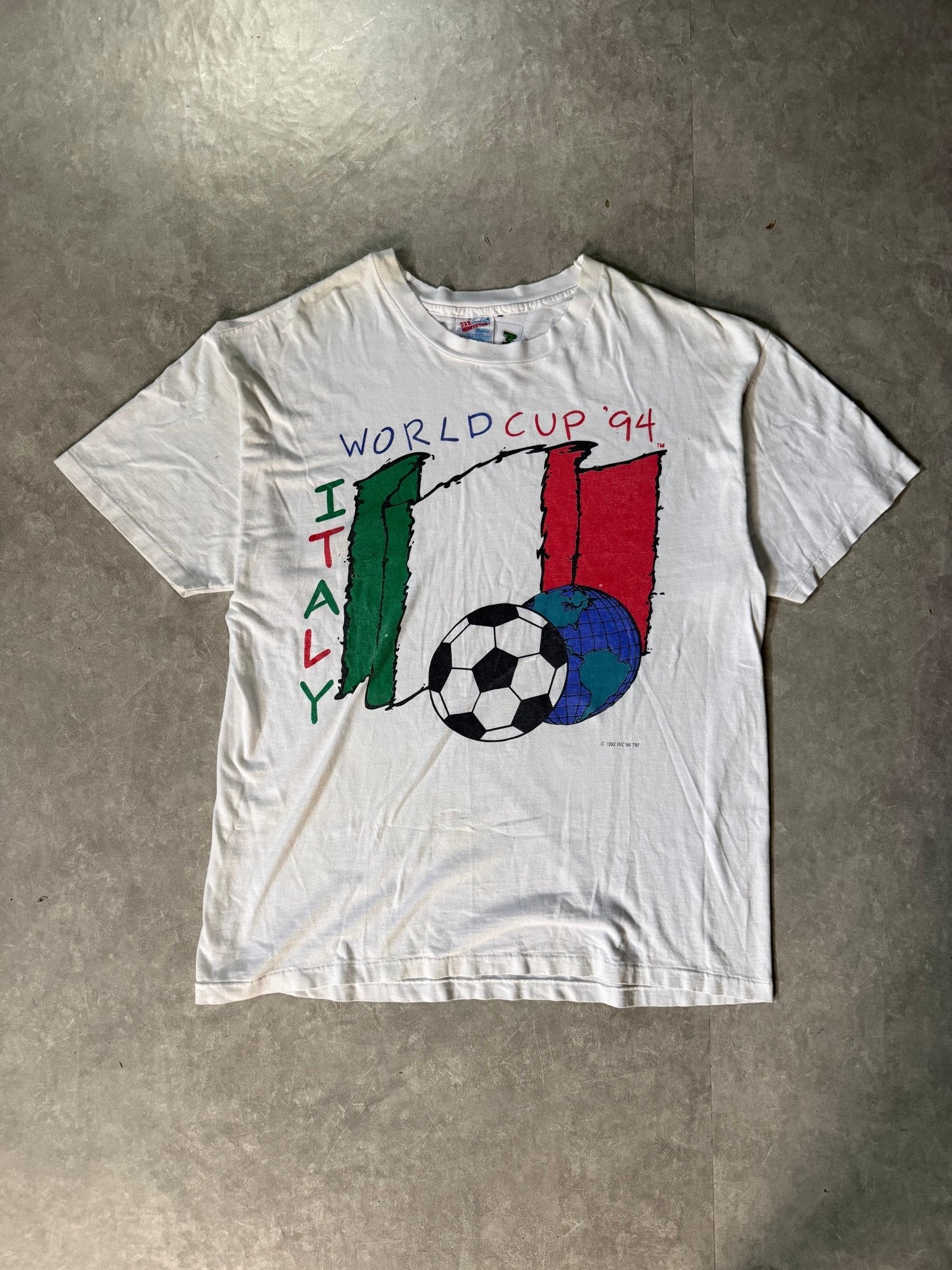 1994 Vintage Italy FIFA World Cup White T-Shirt -XL - XL | Martin City Vintage