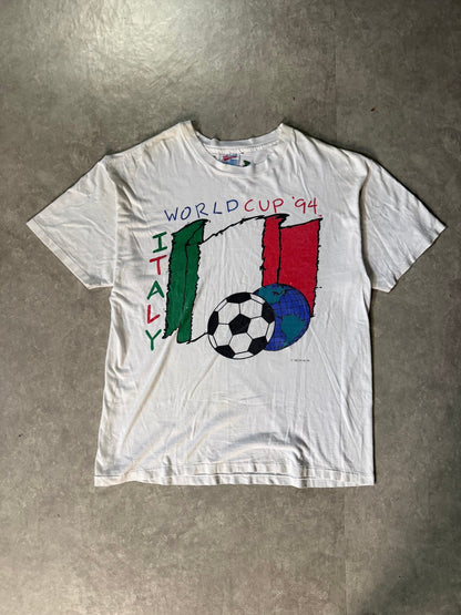 1994 Vintage Italy FIFA World Cup White T-Shirt -XL - XL | Martin City Vintage