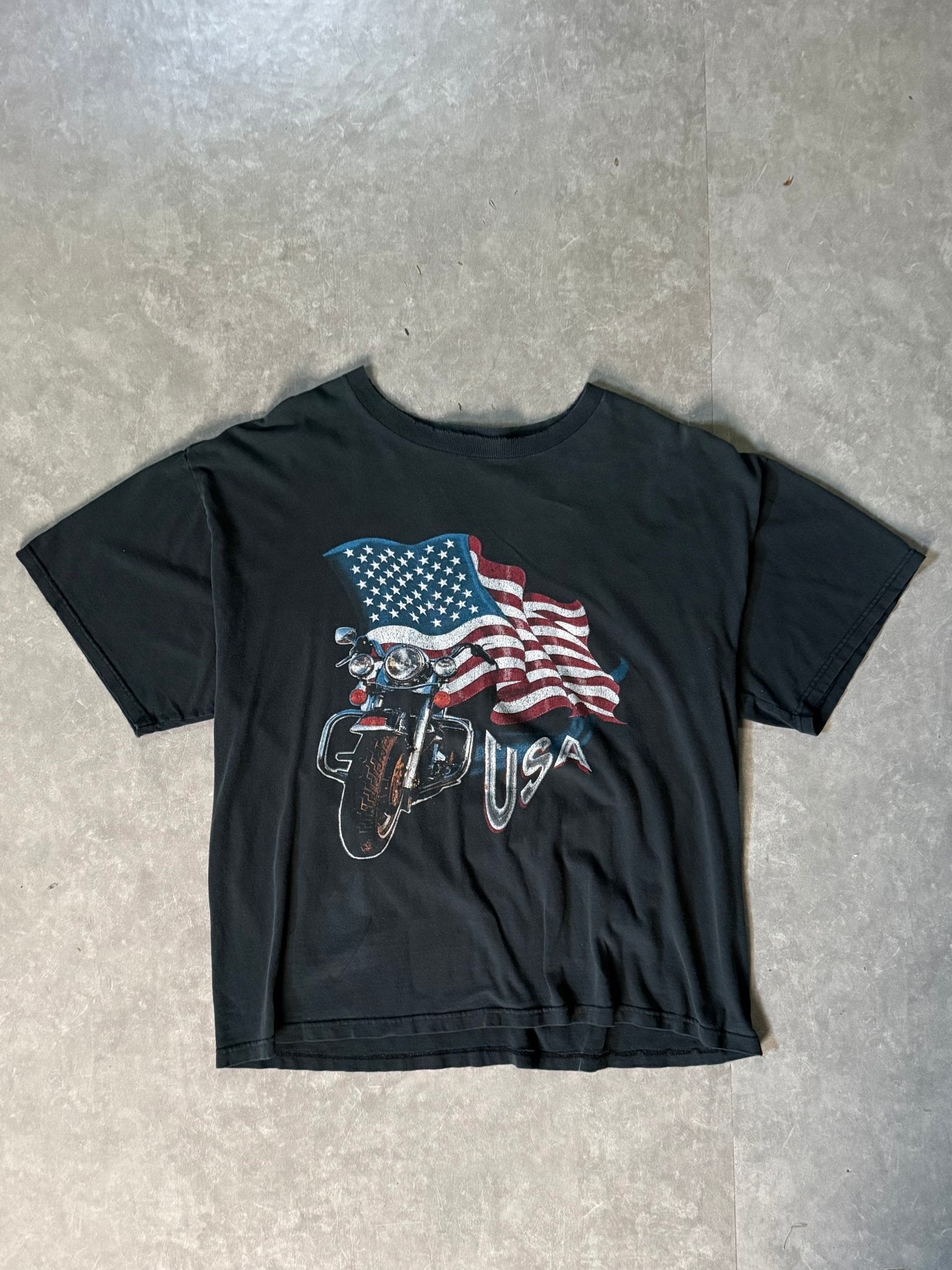 2000's Vintage USA Motorcycle Black T-Shirt -XL - XL | Martin City Vintage