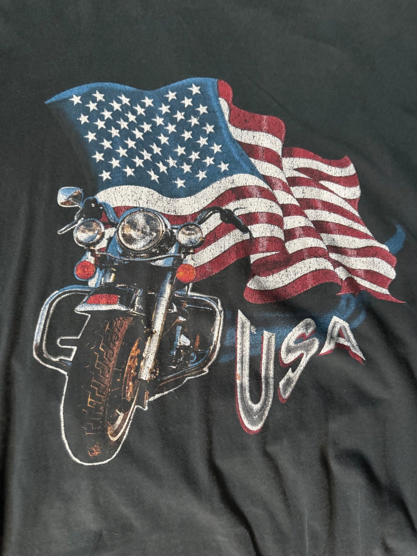 2000's Vintage USA Motorcycle Black T-Shirt -XL - XL | Martin City Vintage