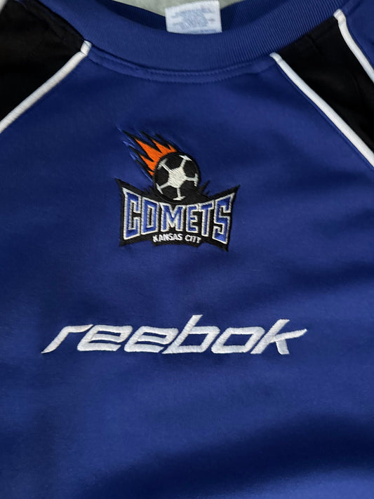 2000's Vintage Kansas City Comets Reebok Embroidered Blue Crewneck -XL - XL | Martin City Vintage