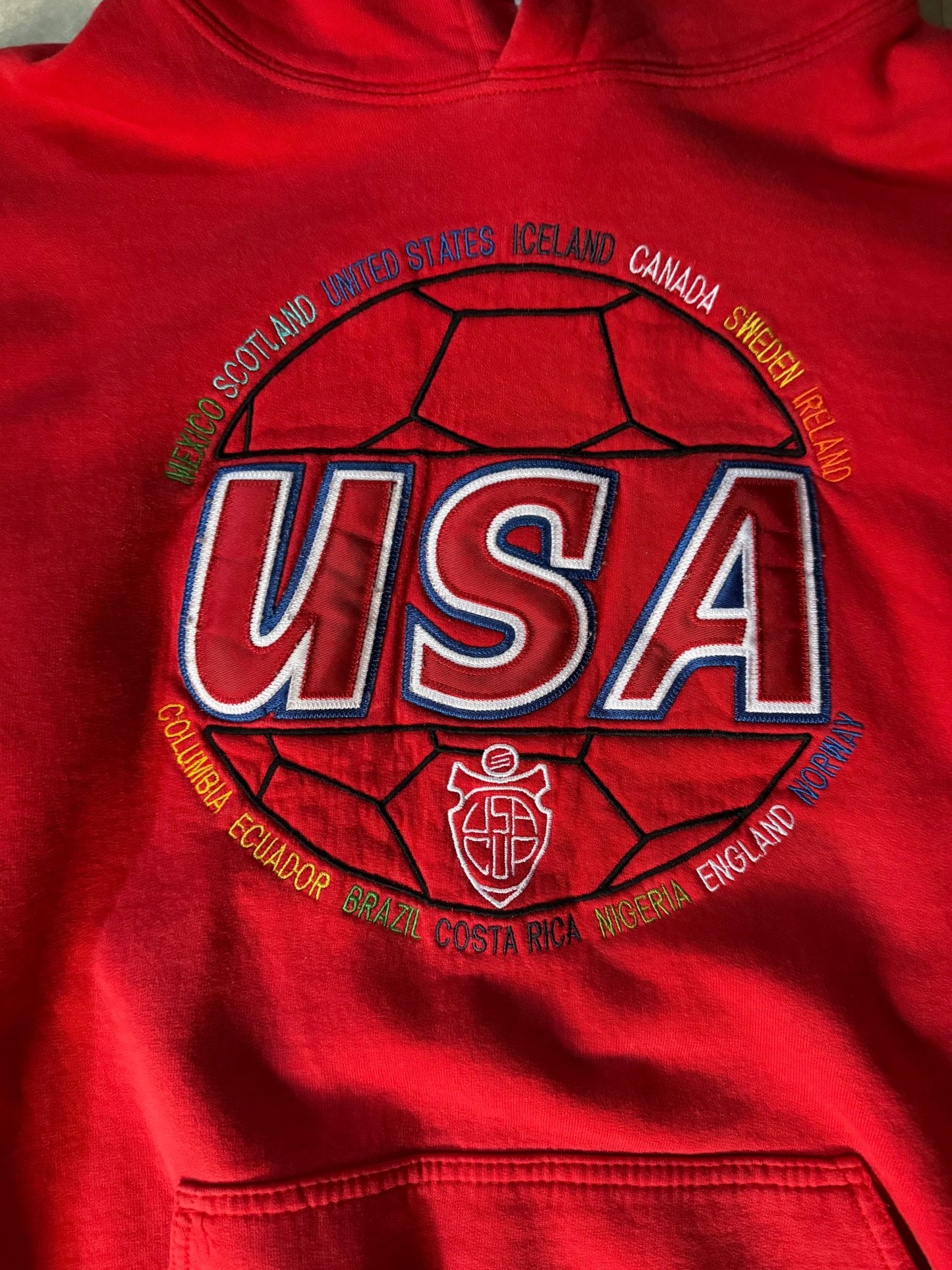 90's Vintage Soccer USA Hoodie -L - L | Martin City Vintage
