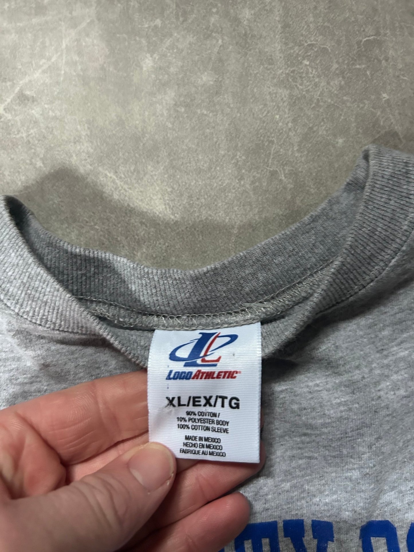 90s Vintage Kansas City Royals Logo Athletic Striped Sleeves Gray T Shirt - XL - XL | Martin City Vintage