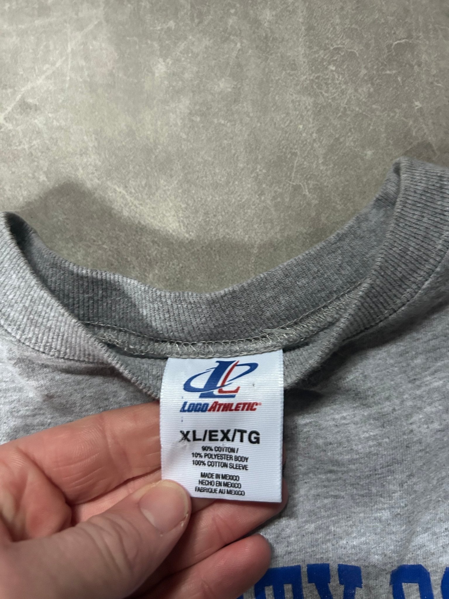 90s Vintage Kansas City Royals Logo Athletic Striped Sleeves Gray T Shirt - XL - XL | Martin City Vintage