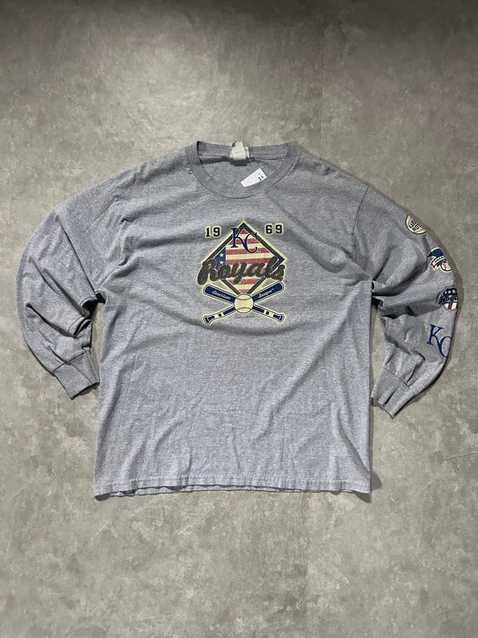 2000s Vintage Kansas City Royals Gray Long Sleeve Shirt - L - L | Martin City Vintage