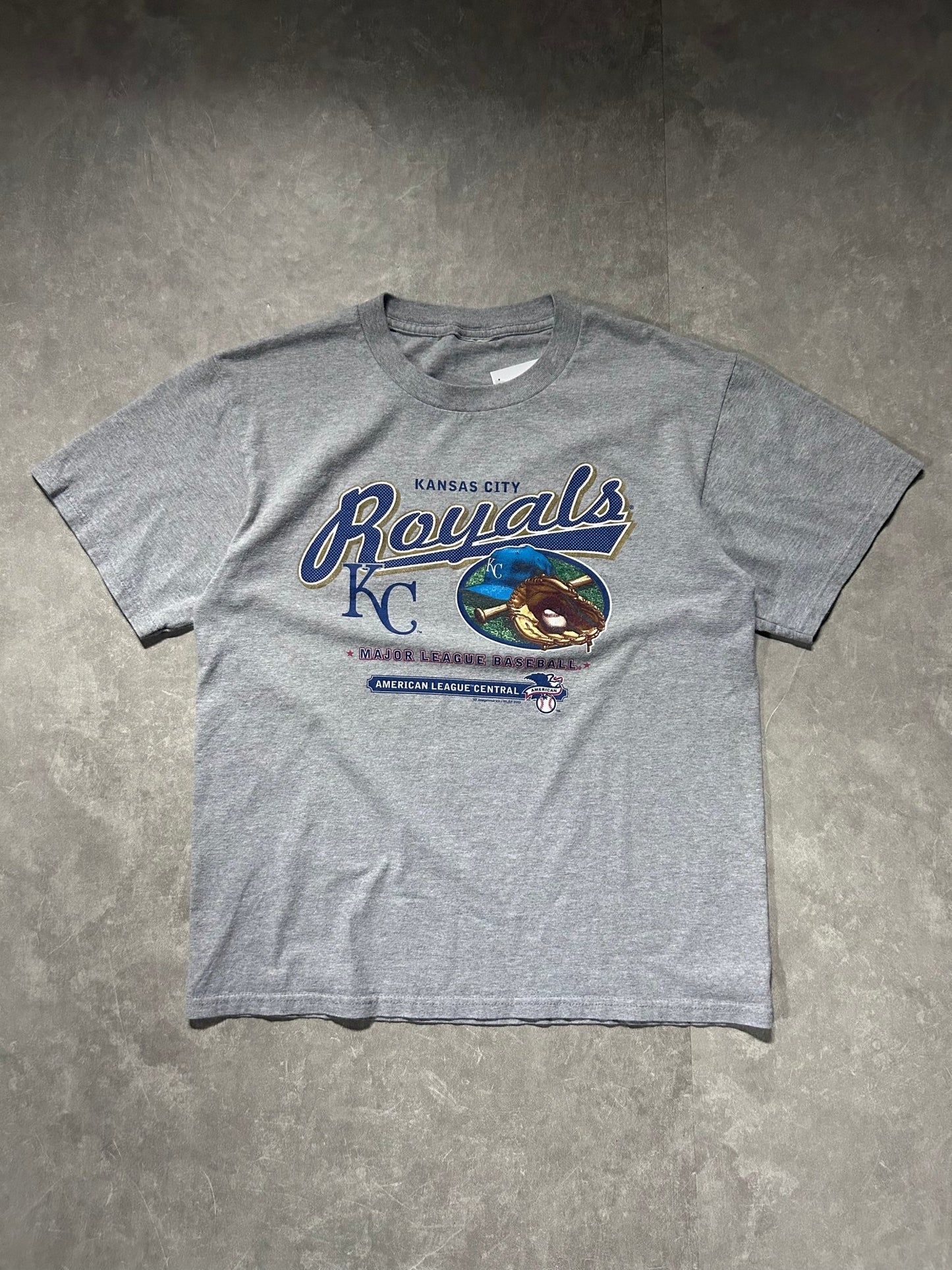 2003 Vintage Kansas City Royals Script Gray T Shirt - L - L | Martin City Vintage