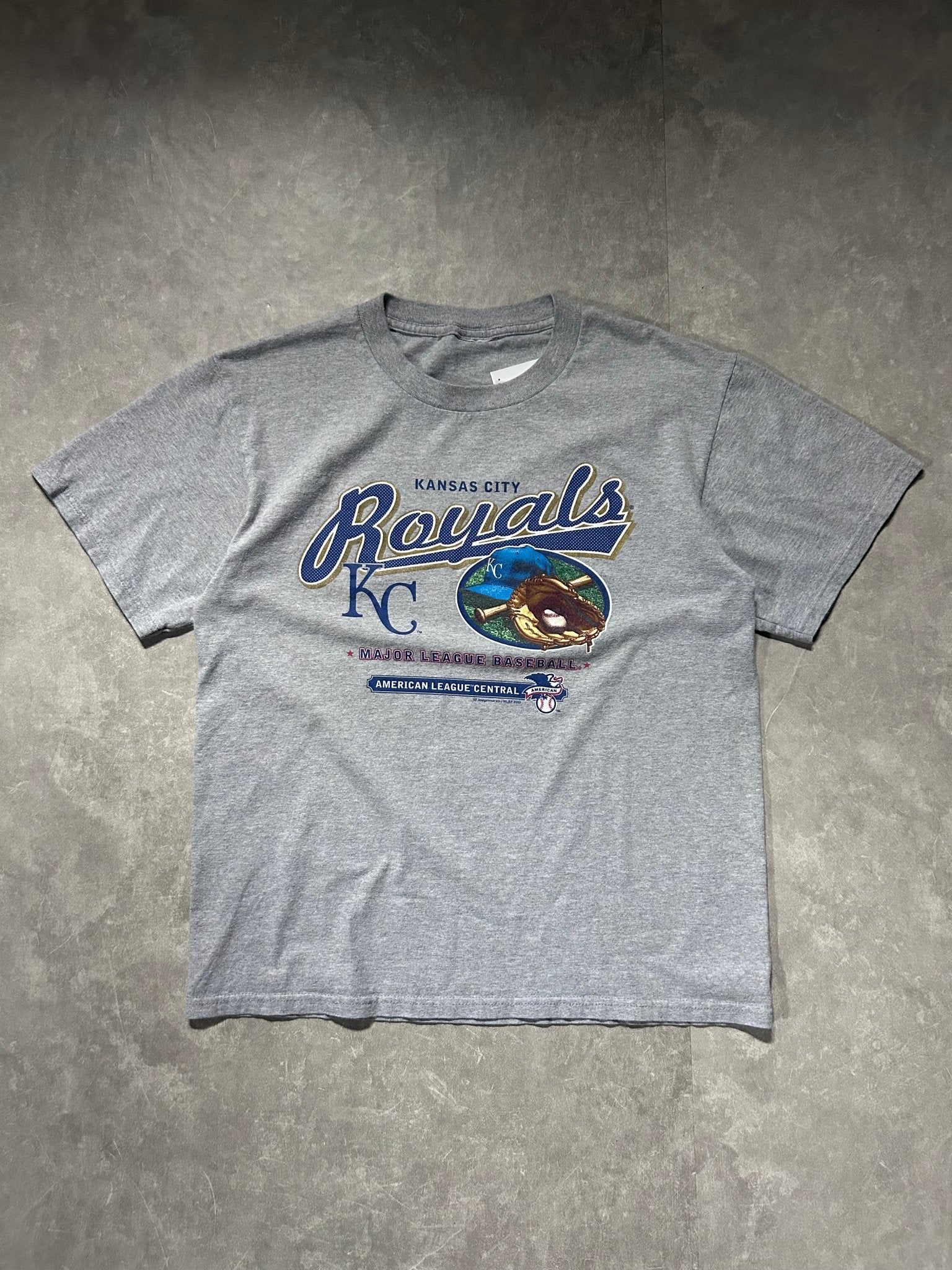 2003 Vintage Kansas City Royals Script Gray T Shirt - L - L | Martin City Vintage