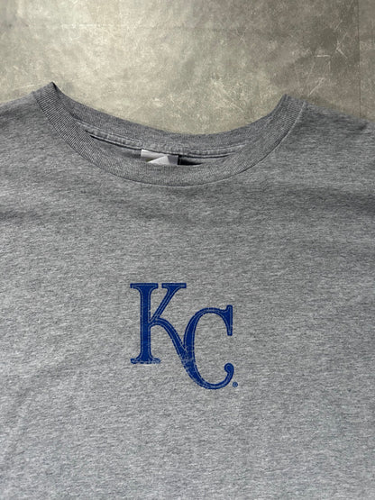 2000s Vintage Kansas City Royals Center Logo Grey T Shirt - XL - XL | Martin City Vintage