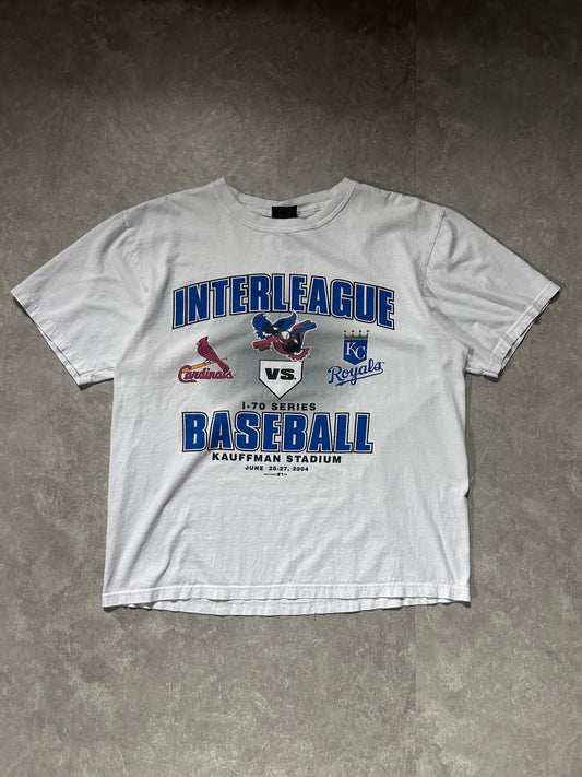 2004 Vintage Kansas City Royals St. Louis Cardinals I - 70 Series White T Shirt - L - L | Martin City Vintage