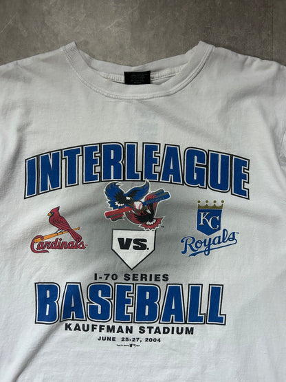 2004 Vintage Kansas City Royals St. Louis Cardinals I - 70 Series White T Shirt - L - L | Martin City Vintage