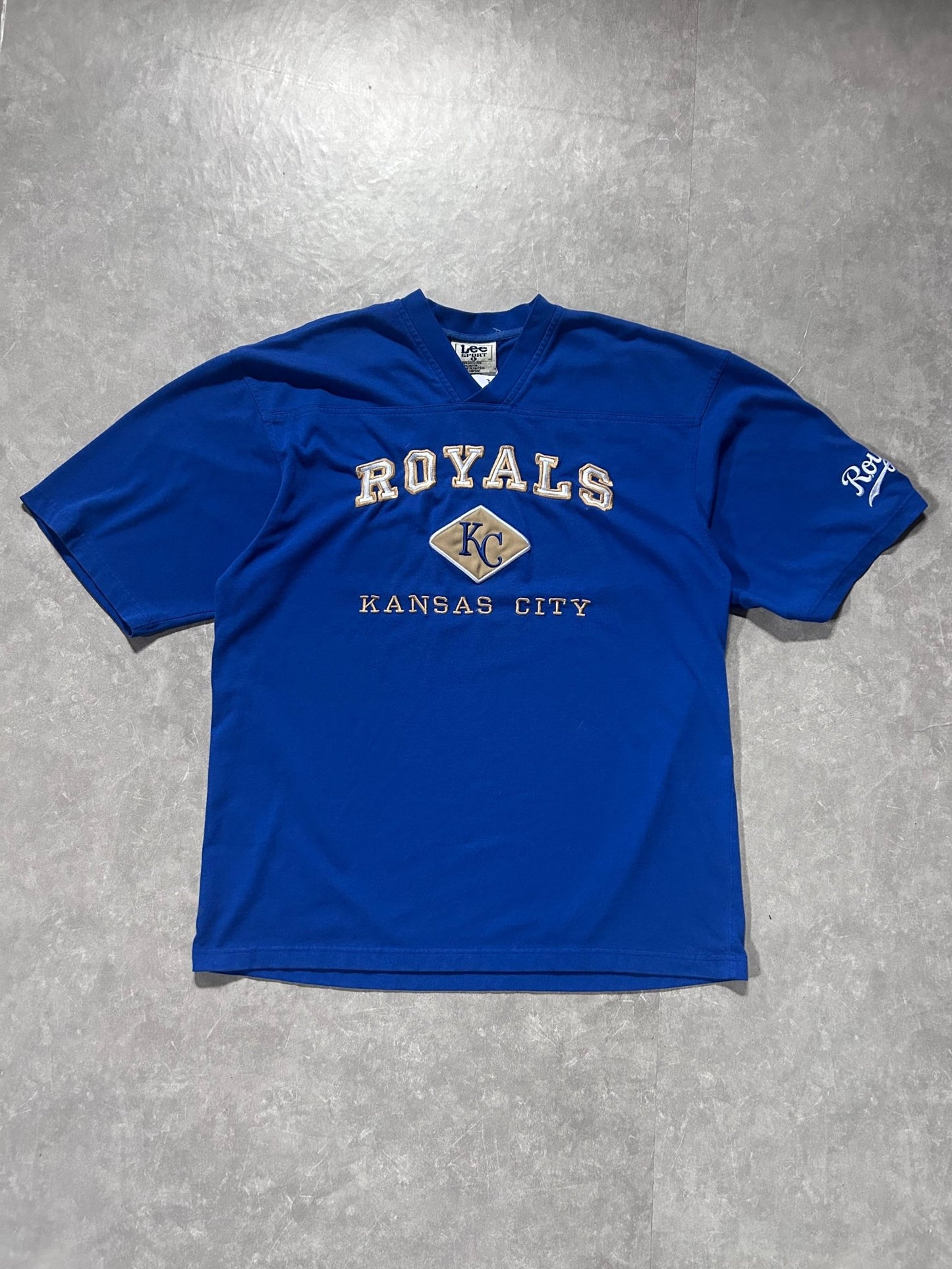 90s Vintage Kansas City Royals Blue V - Neck T Shirt - L - L | Martin City Vintage