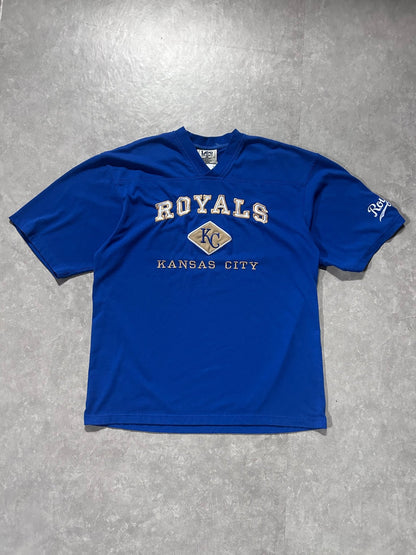 90s Vintage Kansas City Royals Blue V - Neck T Shirt - L - L | Martin City Vintage