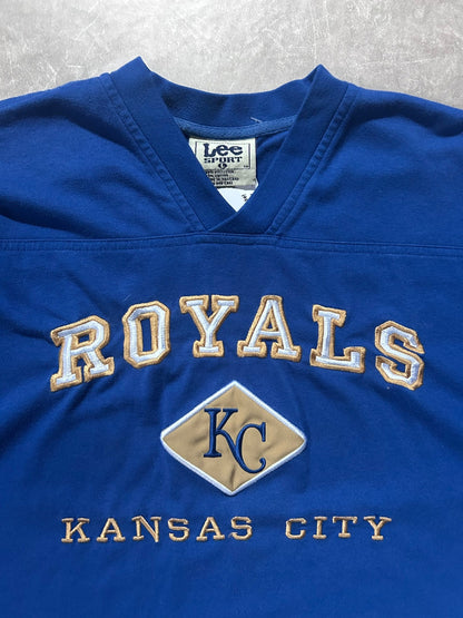 90s Vintage Kansas City Royals Blue V - Neck T Shirt - L - L | Martin City Vintage