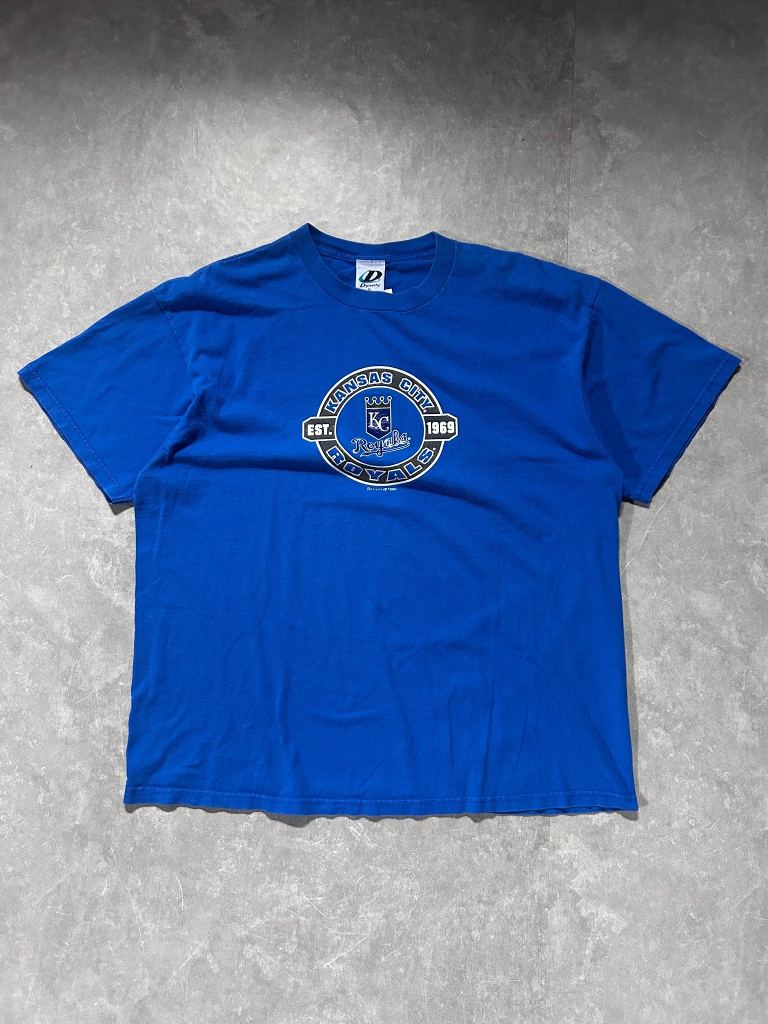 2000s Vintage Kansas City Royals Dynasty Blue T Shirt - XL - XL | Martin City Vintage