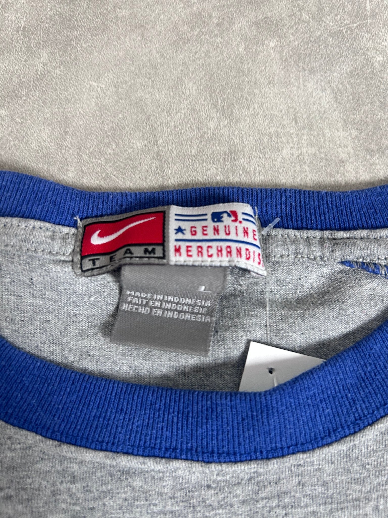 2000s vintage Kansas City Royals Logo Blue Sleeves Gray T Shirt - L - L | Martin City Vintage