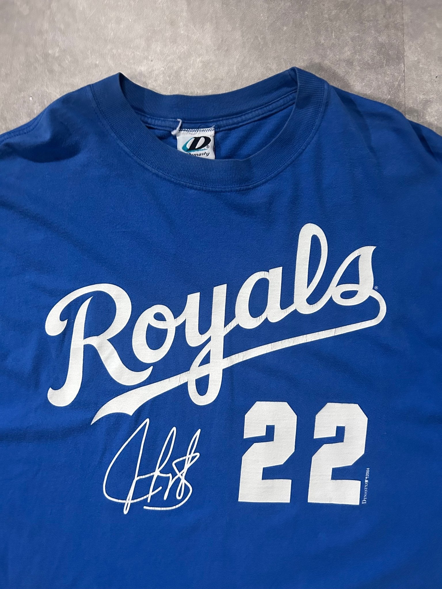 2004 Vintage Kansas City Royals Script Gonzalez Blue T Shirt - L - L | Martin City Vintage