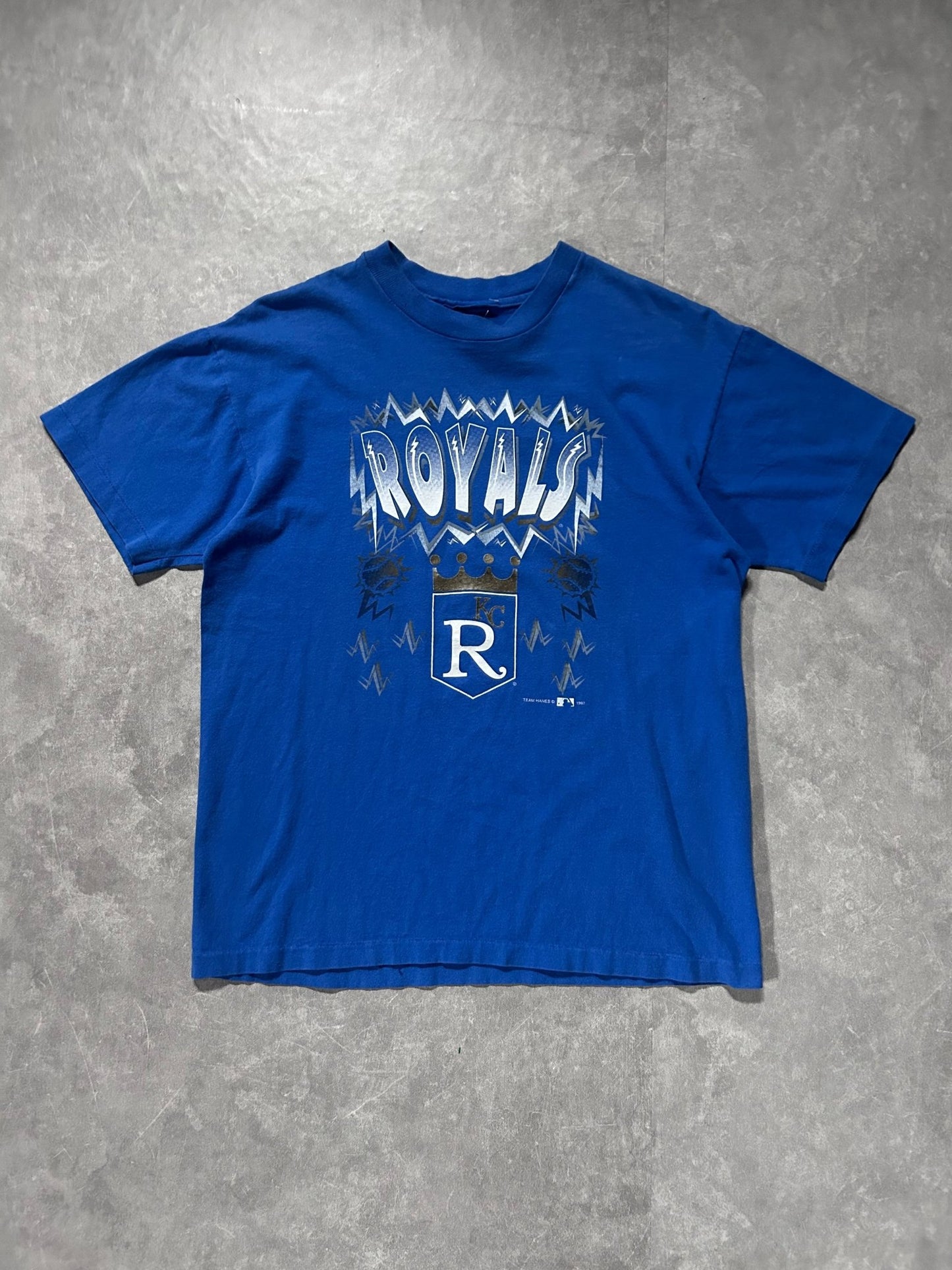 90s Vintage Kansas City Royals Illustration Blue T Shirt - M - M | Martin City Vintage