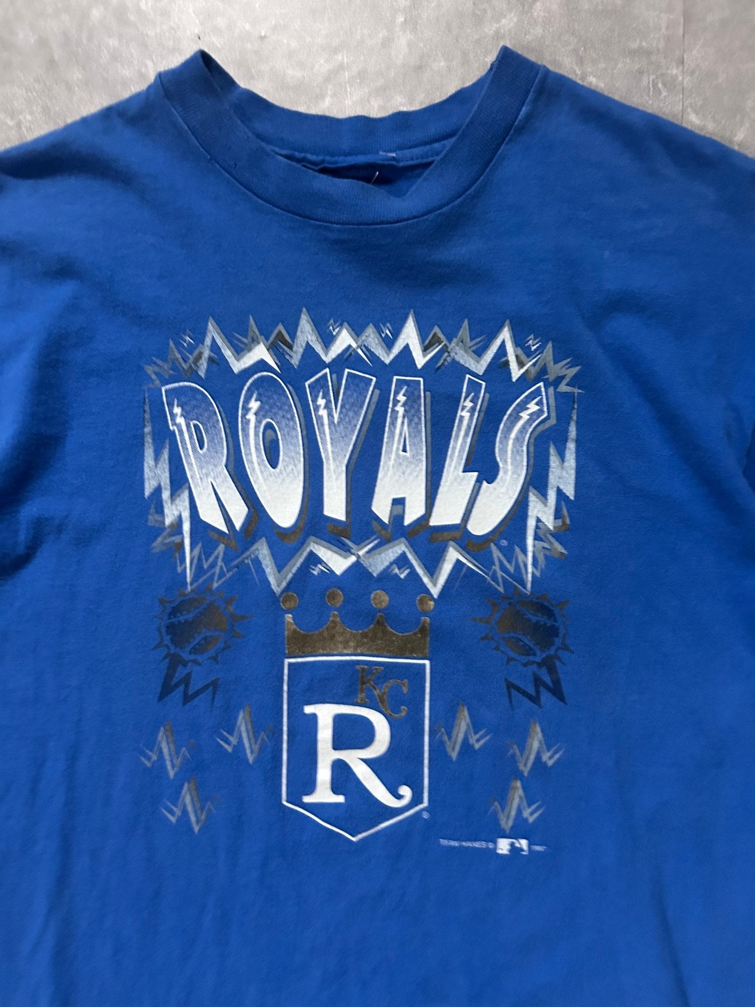 90s Vintage Kansas City Royals Illustration Blue T Shirt - M - M | Martin City Vintage