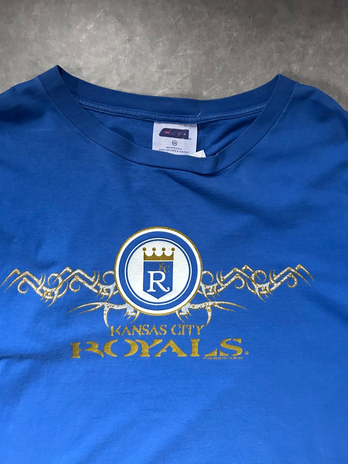 2001 Vintage Kansas City Royals CSA Blue T Shirt - XXL - XXL | Martin City Vintage