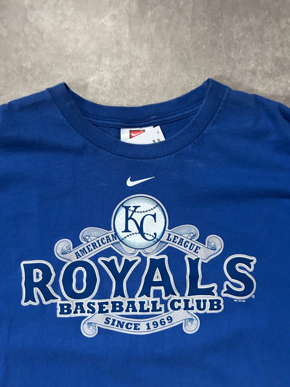 2000s Vintage Kansas City Royals Nike Center Swoosh Blue T Shirt - XL - XL | Martin City Vintage