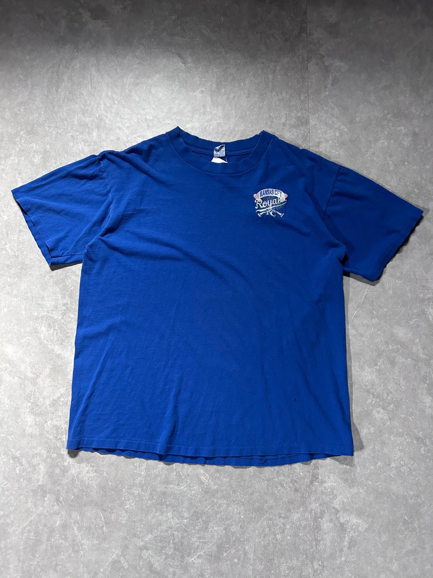90s Vintage Kansas City Royals The Game Minimalist Embroidered Blue T Shirt - XL - XL | Martin City Vintage
