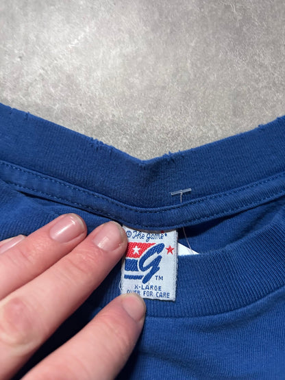 90s Vintage Kansas City Royals The Game Minimalist Embroidered Blue T Shirt - XL - XL | Martin City Vintage