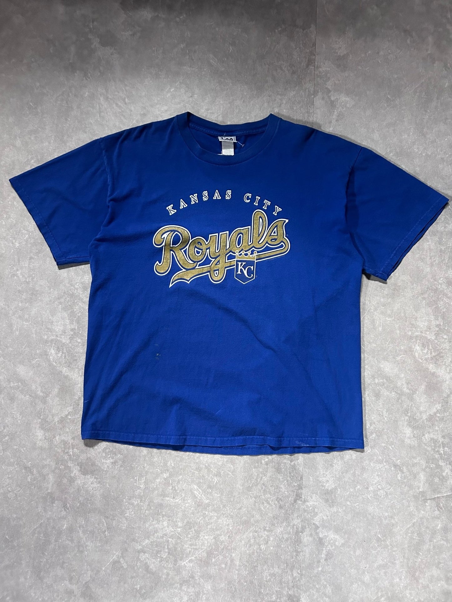 2000s Vintage Kansas City Royals Gold Script Blue T Shirt - XL - XL | Martin City Vintage