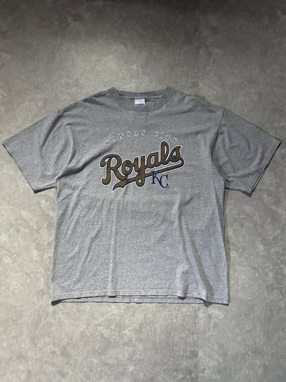90s Vintage Kansas City Royals Gold Script Gray T Shirt - XL - XL | Martin City Vintage
