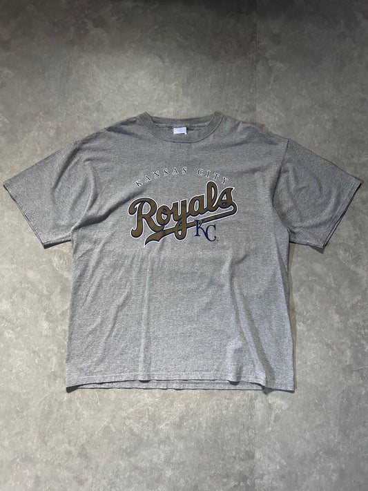90s Vintage Kansas City Royals Gold Script Gray T Shirt - XL - XL | Martin City Vintage