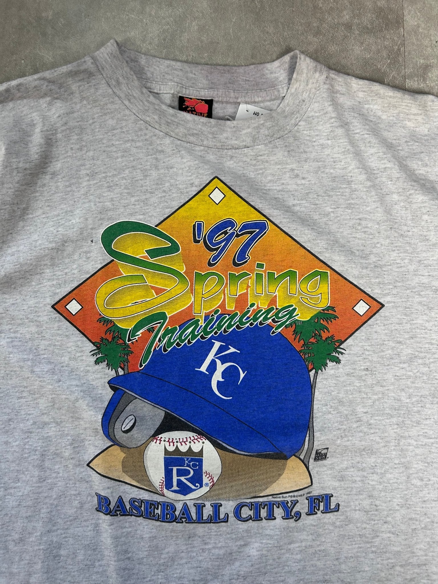 1997 Vintage Kansas City Royals Spring Training Heather Gray T Shirt - XL - XL | Martin City Vintage